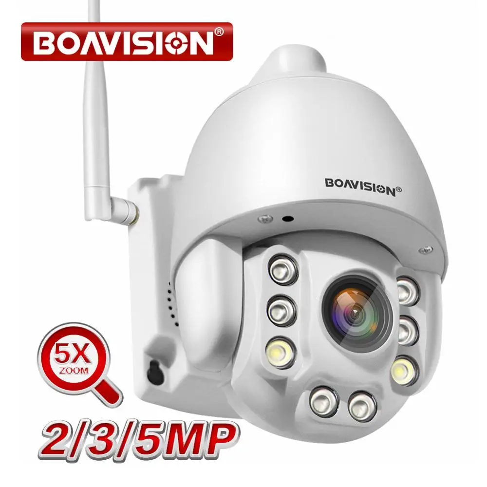 Wifi PTZ IP камера 1080P 3MP 5MP Super HD 5X Zoom двухсторонняя аудио Беспроводная PTZ камера наружная 60 м ИК Видео домашняя камера безопасности P2P
