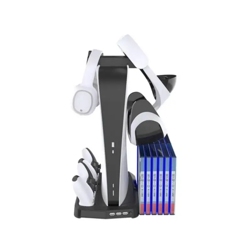 

Game Host Cooling Fan Bases Bracket Stand Holder Disk Storage Rack Earphone Storage Dual-Hanging Brackets For PS5 DE/UHD