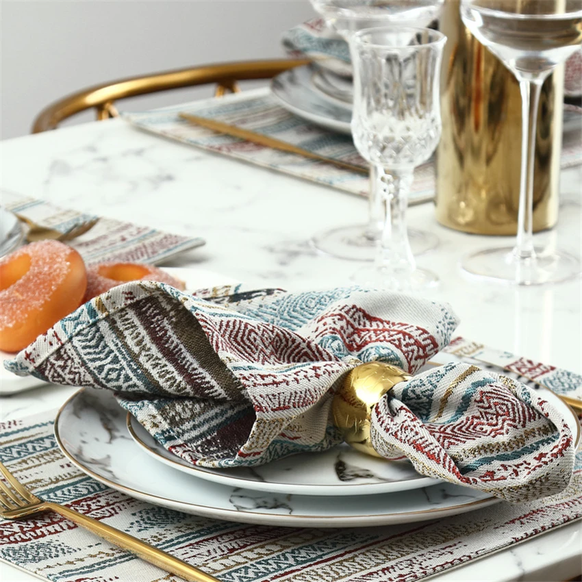 Европейские не хлопковые пеньковые настольные салфетки из ткани коврики чайные