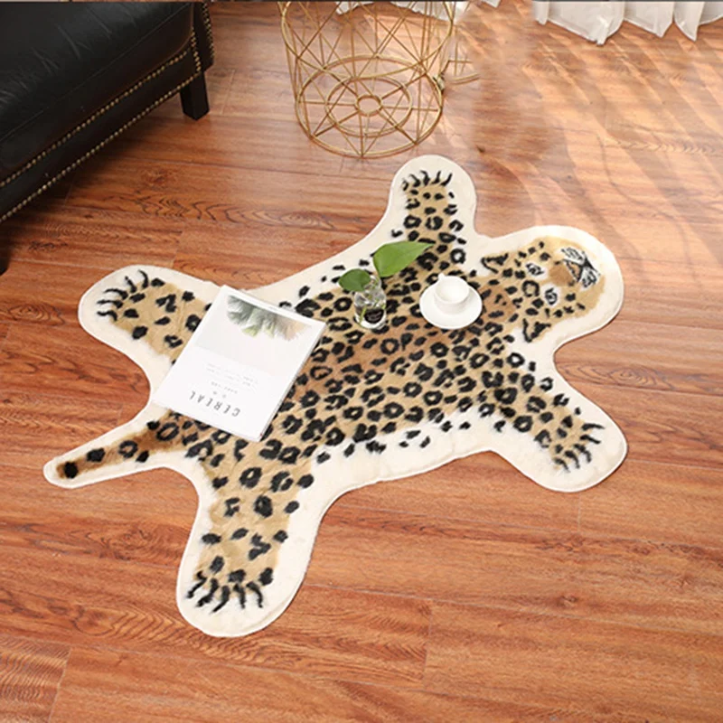 Мягкий в виде тигра домашний декор моющийся ковер из искусственной кожи для