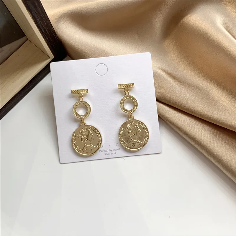 

Europe and the United States ins cold wind restoring ancient ways like coin earrings contracted earring female temperament