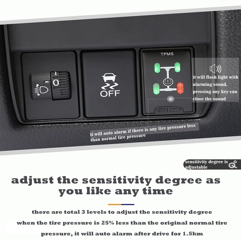 Автомобиль OBD TPMS lcd Система контроля давления в шинах в режиме реального времени для Honda Avancier URV CRV 10th Accord Civic