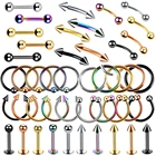 1 шт.лот 16 г стальная спираль пирсинг бровей губ Лабрет кольца серьги-гвоздики 6810 мм трагус пирсинг-штанга для языка Бар пирсинг ювелирные изделия для тела