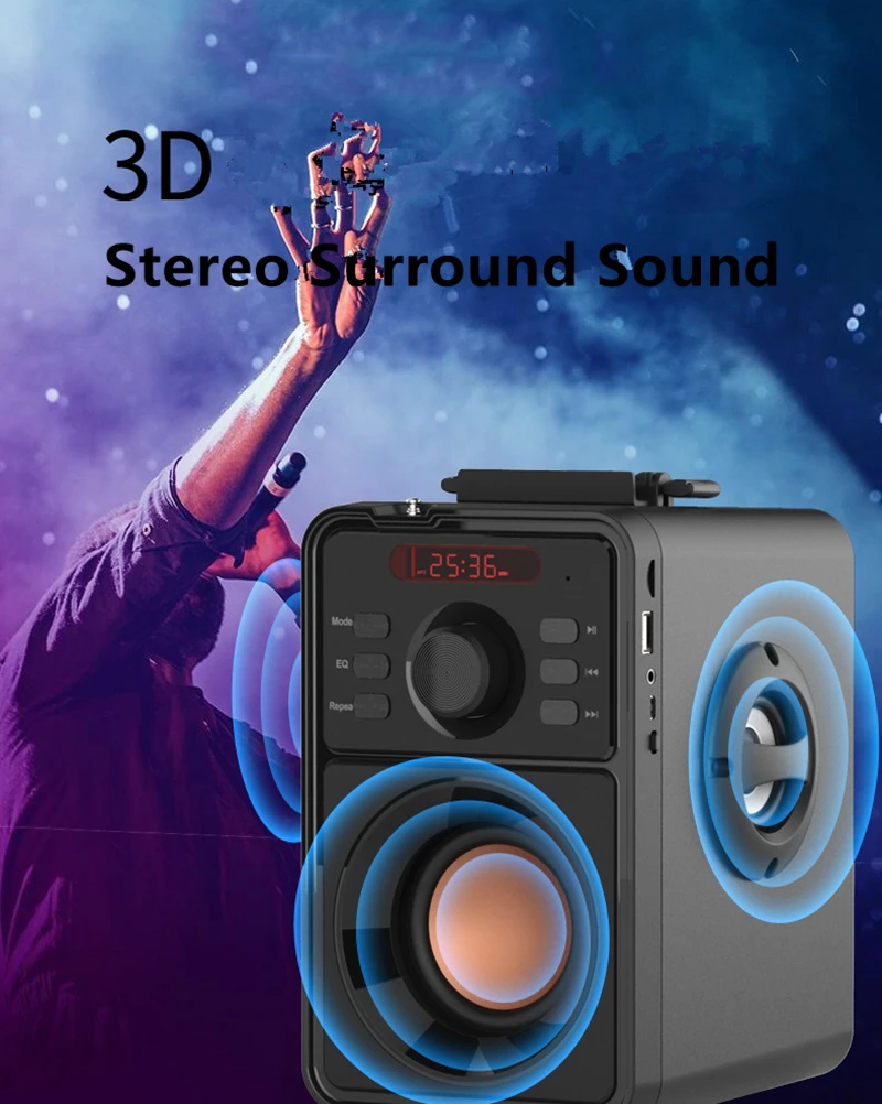 Супер бас Bluetooth Колонка Портативная колонка Высокая мощность сабвуфер музыкальный центр поддержка AUX TF FM радио Bluetooth Колонка бум-бокс