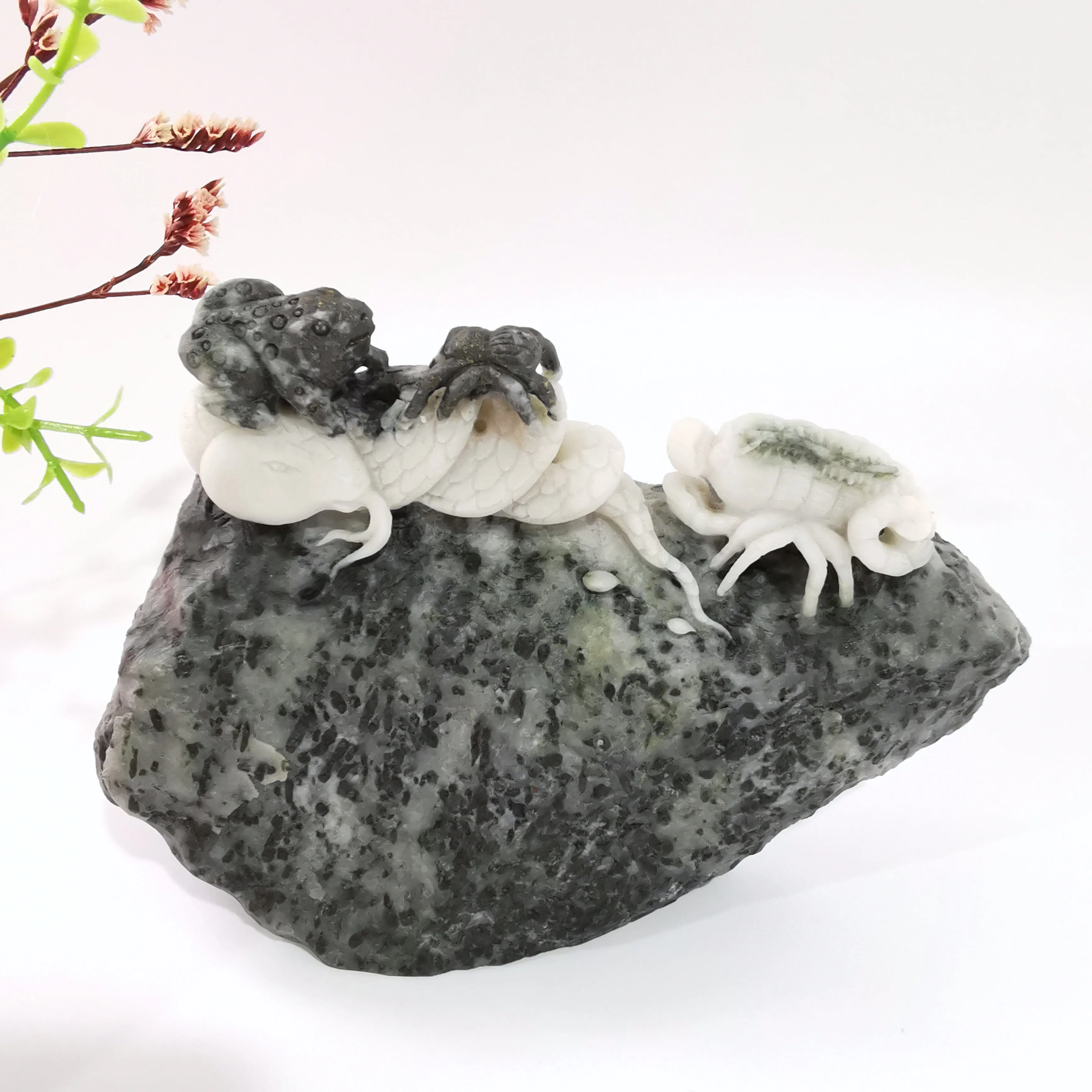 

Натуральные ручные ремесла Dushan, нефритовая резьба в форме животного, хрустальная резьба для украшения дома LJ