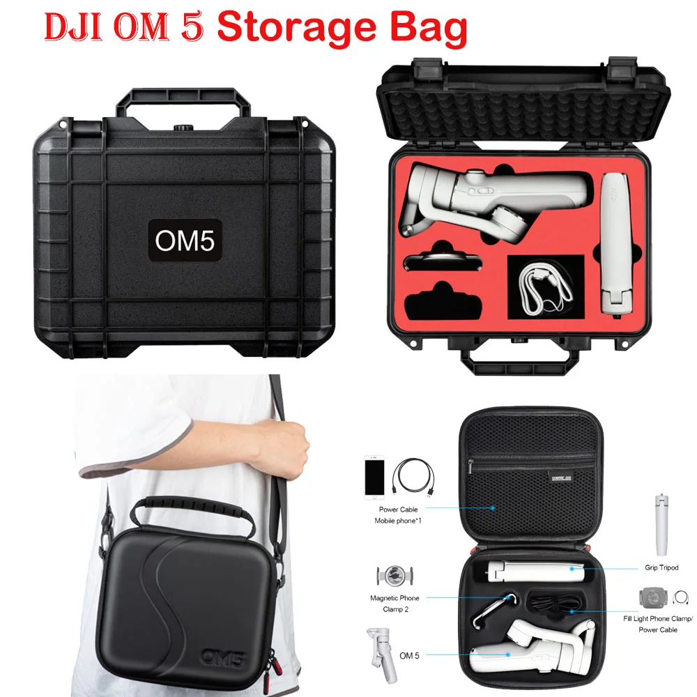 

DJI OM 5 Case Portable Waterproof Carrying Suitcase Explosion-proof Storage Box for DJI Osmo Mobile 5 Shoulder BagsAccessories