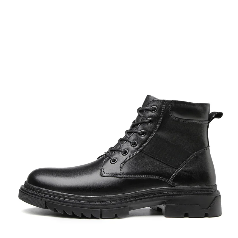 Черные осенние мужские Ботильоны из натуральной кожи Ботинки Челси зимние