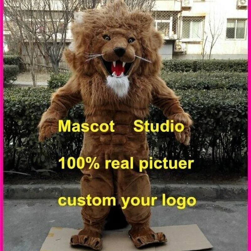 

Halloween Lion Mascot Simba Costume Custom Suit Cosplay Mascotte Animal Fancy Dress Adults Advertising Parade Outfits