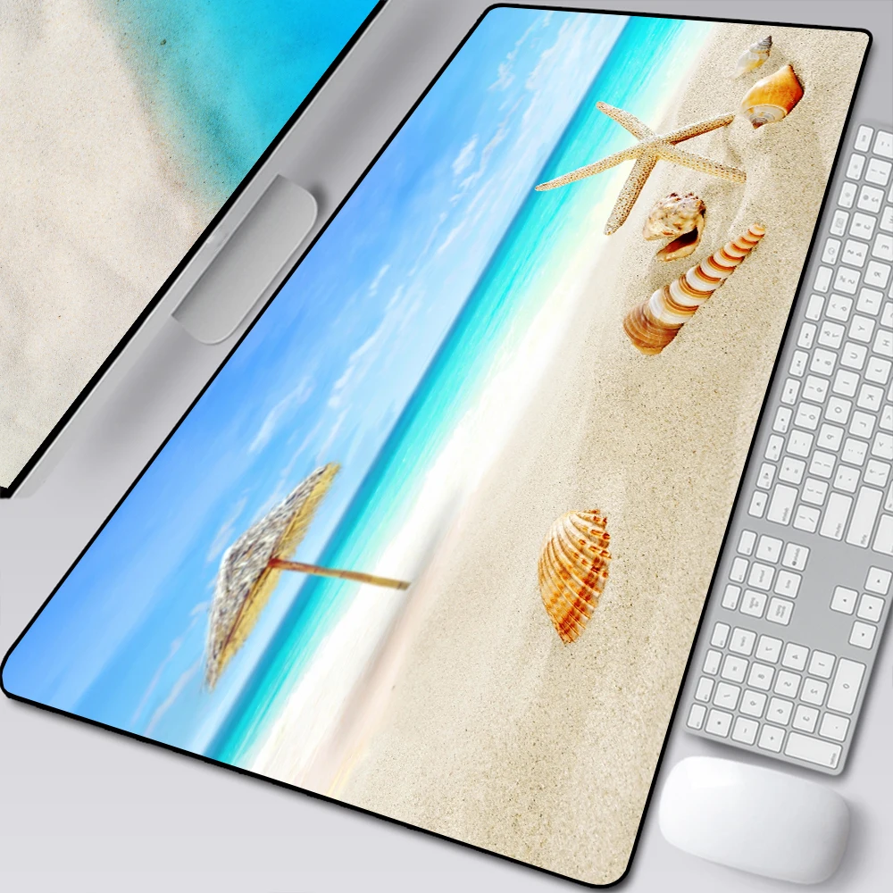 

90x40cm Beautiful Cute Anime Beach Mouse Pad Lock Edge Game Mousepad Gaming Player Rubber Mouse Mat Table Mat for Csgo LOL