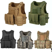 outdoor camouflage vests tactical airsoft molle adjustable vest paintball game body armor plate carrier military vest