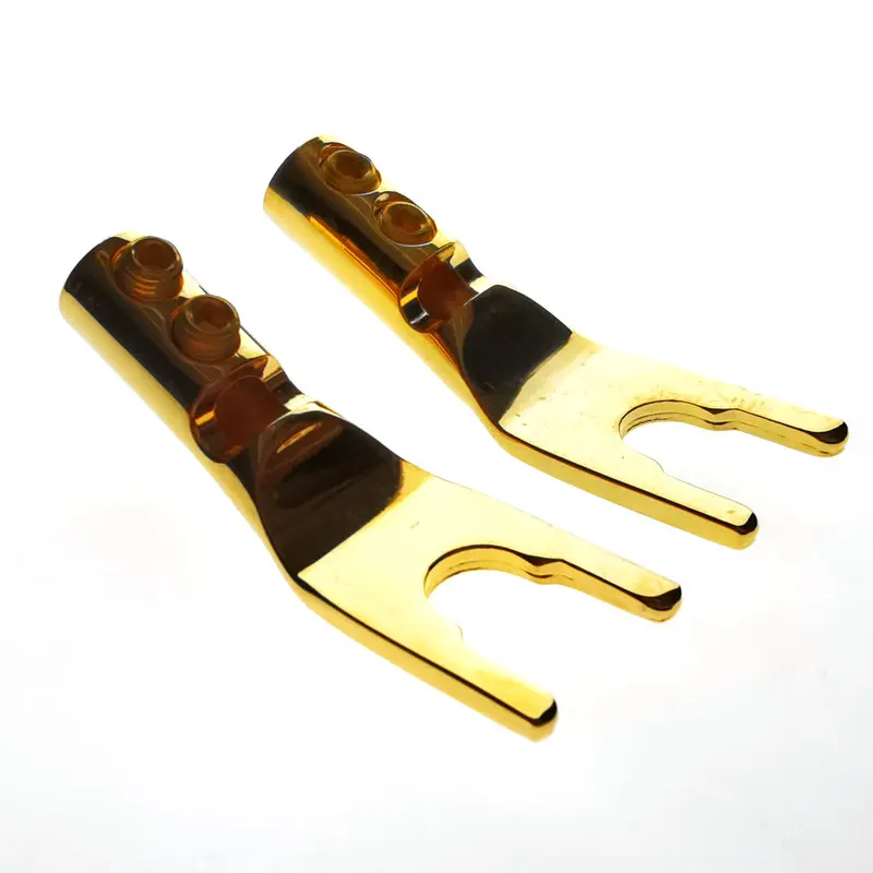8 шт Позолоченные Медь типа &quotбанан&quot Вилки U/Y Тип высокое качество соединителя