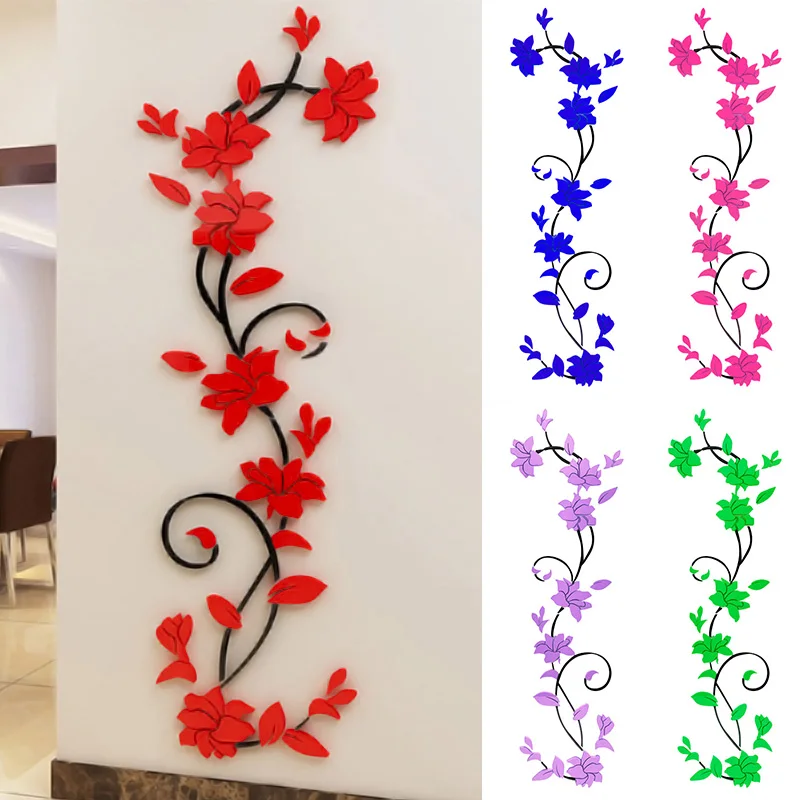 

3D Vinyl Flower Decal Decor Living Room Wall Sticker Removable Mural ​