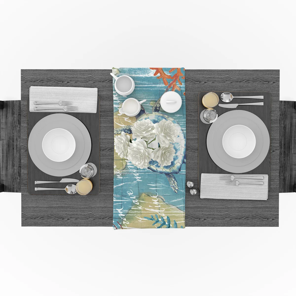 Серия Морская жизнь Черепашки Настольная дорожка скатерти для праздников