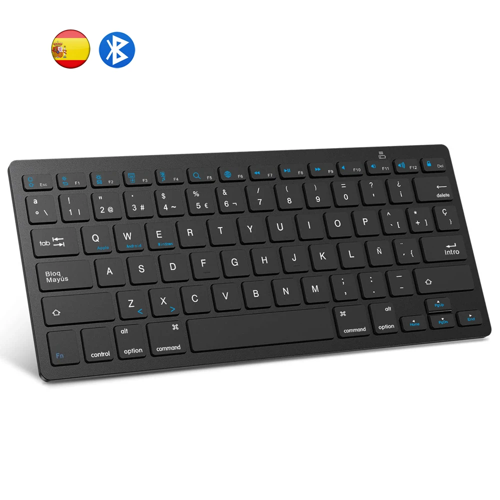 Bluetooth-клавиатура с испанской раскладкой портативная тонкая беспроводная