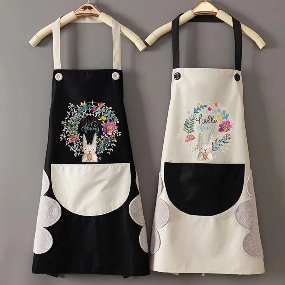 

Домашний Кухонный Фартук маслостойкий водонепроницаемый Пояс Для Взрослых Модный комбинезон для кофе ручной фартук для женщин Аксессуары ...