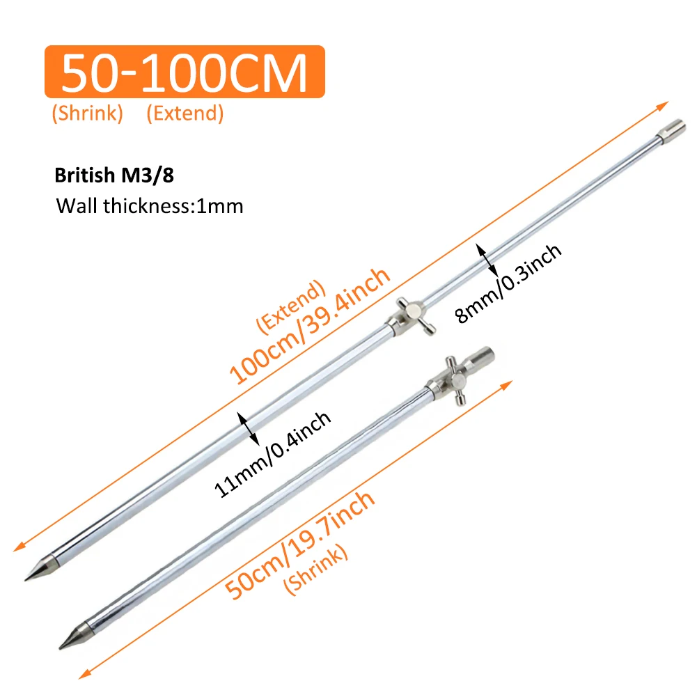 

Carp Fishing Rod Support M3/8 Telescopically Inserted Bracket for Fshing Alarm Drop shipping