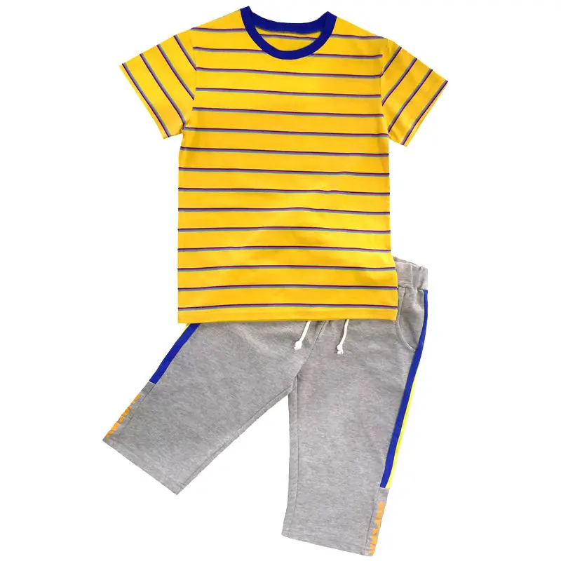 

Children's clothing boy summer suit 2020 new style big boy boy short sleeve handsome two-piece Korean tide