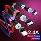 Кабель для быстрой зарядки IPhone, Android, Type-c, 3 в 1, с поворотом на 540 
