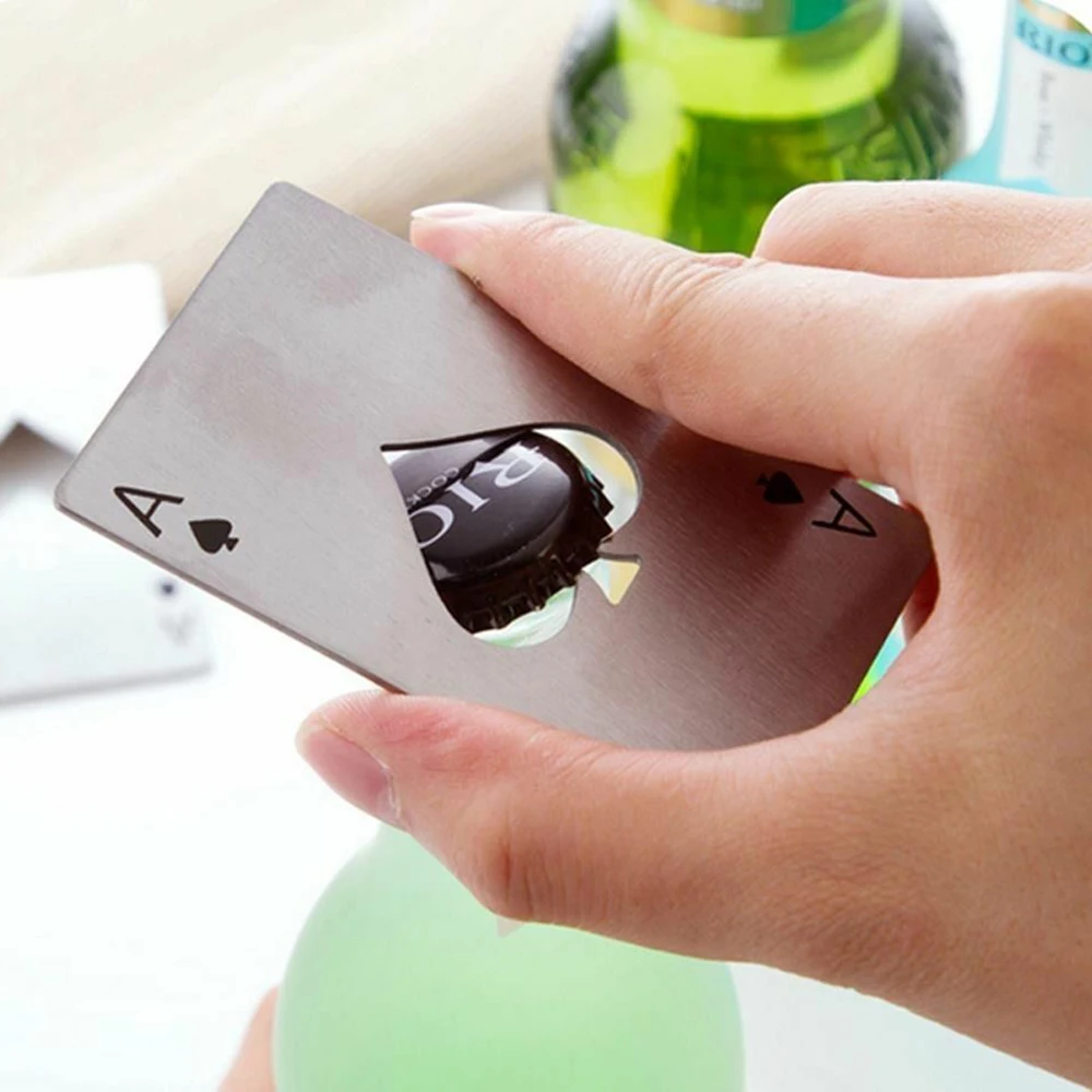 1X открывалка для покерных карт бутылок пива вина креативная из нержавеющей стали