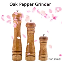 high quality manual pepper grinder oak wood salt and pepper mill multi purpose cruet 5 8 10 kitchen tool with ceramic grinder