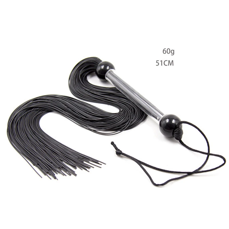 51cm Spanking Silicone Tassel Horse Whip With Handle Flogger Equestrian Whips Teaching Training Riding Whips