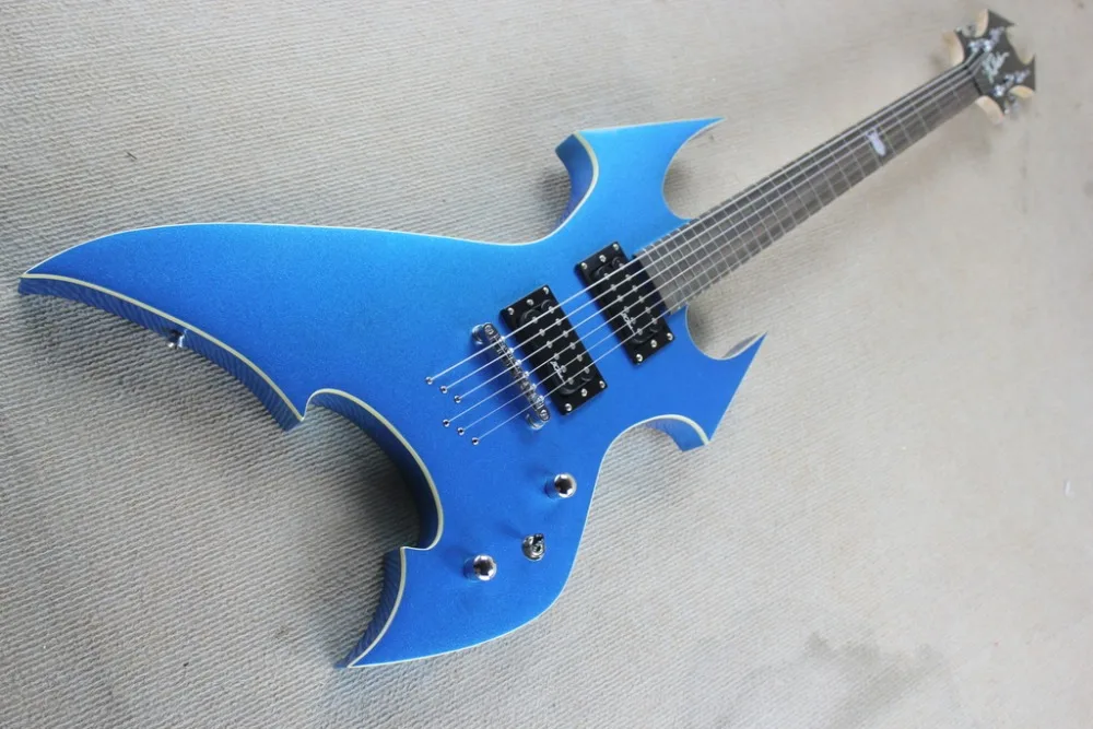 2019 New + Factory Blue B.C. Богатая струна через тело электрогитара голова быка инкрустация