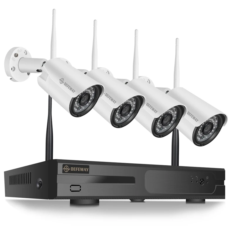 DEFEWAY 8CH Беспроводной NVR 1080P H.265+ IP Сетевая камера с WiFi наружного видеонаблюдения Системы домашнего видеонаблюдения комплект с 4 шт