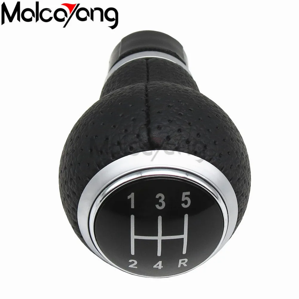 Кольцо рычаг переключения передач 5R с красным и серебряным кольцом кожаная ручка