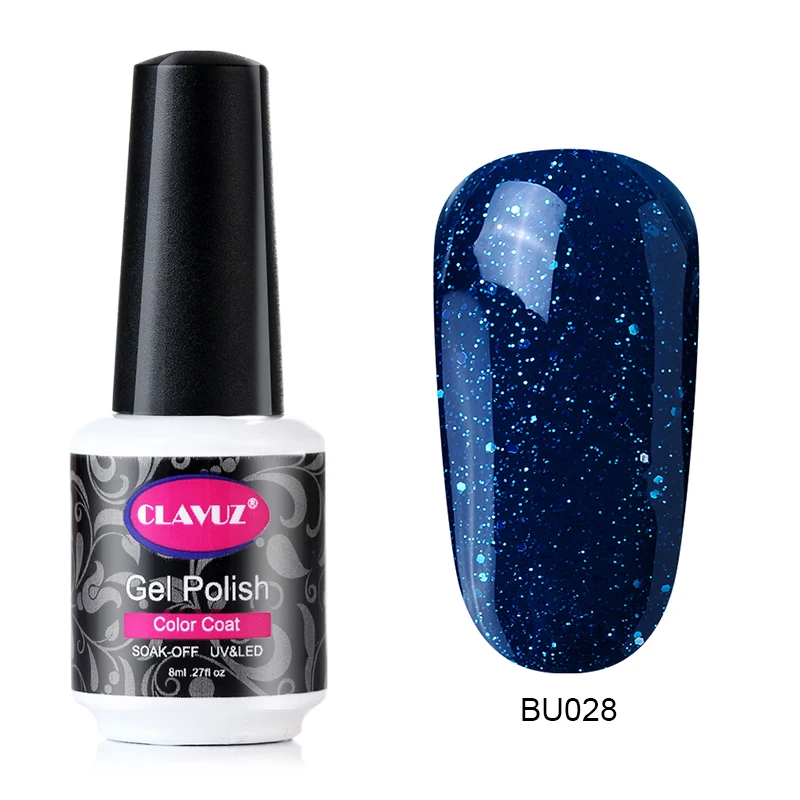 CLAVUZ 8 мл синяя серия + Платина матовое верхнее покрытие эффект Гель-лак для ногтей