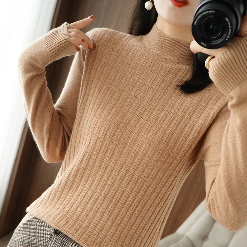 Зимний новый кашемировый свитер женские вязаные пуловеры с воротником-хомутом