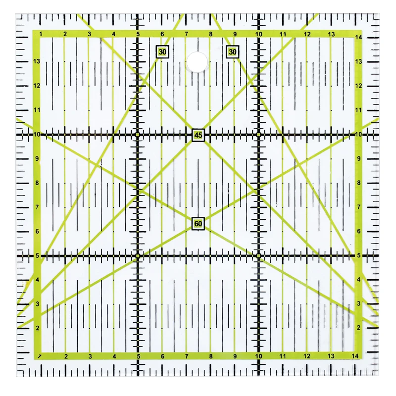 

Nonvor Acrylic 15*15 Ruler Patchwork Ruler Sewing Ruler Plexiglass Scale Board Ruler Printed Color Quilting Ruler