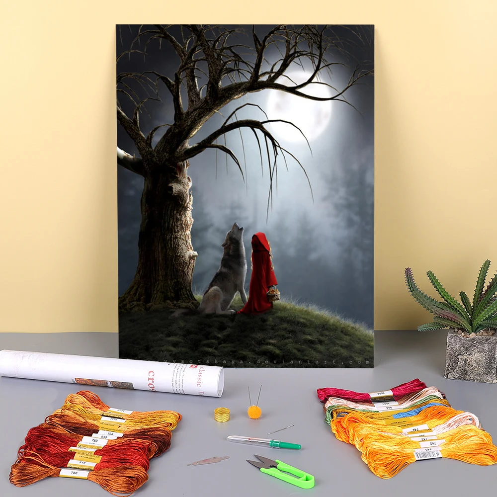 

Холст с рисунком женщины девочки 11CT вышивка крестом DIY шаблоны DMC нитки рукоделие Хобби Набор для шитья