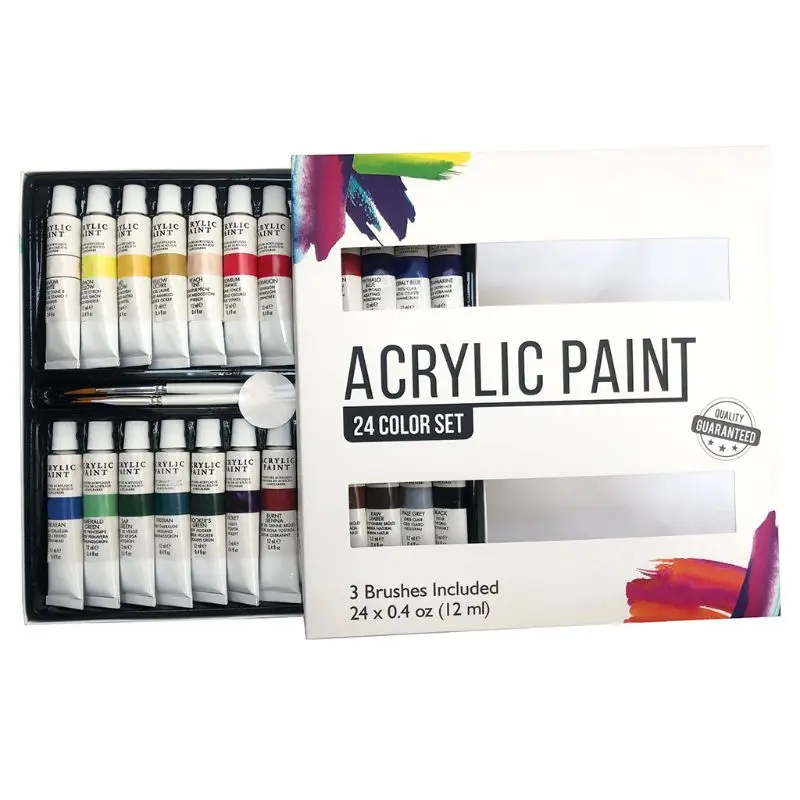 

24 Color 12 ml Acrylic Paint Set for Kids Students Painting Canvas