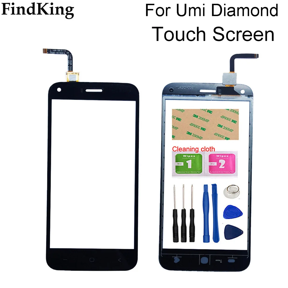 

5.0'' Mobile Touch Screen For Umi Diamond Touch Screen Glass Digitizer Panel Touchscreen Front Glass Lens Sensor Tools Adhesive