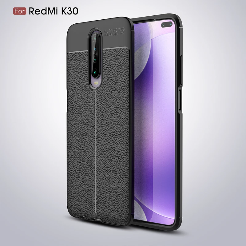Чехол для телефона xiaomi Remdi K30 K 30 чехол роскошный кожаный стильный бампер чехол для xiaomi K 30 K30 Pro 5G чехол K30 Funda - Цвет: Черный