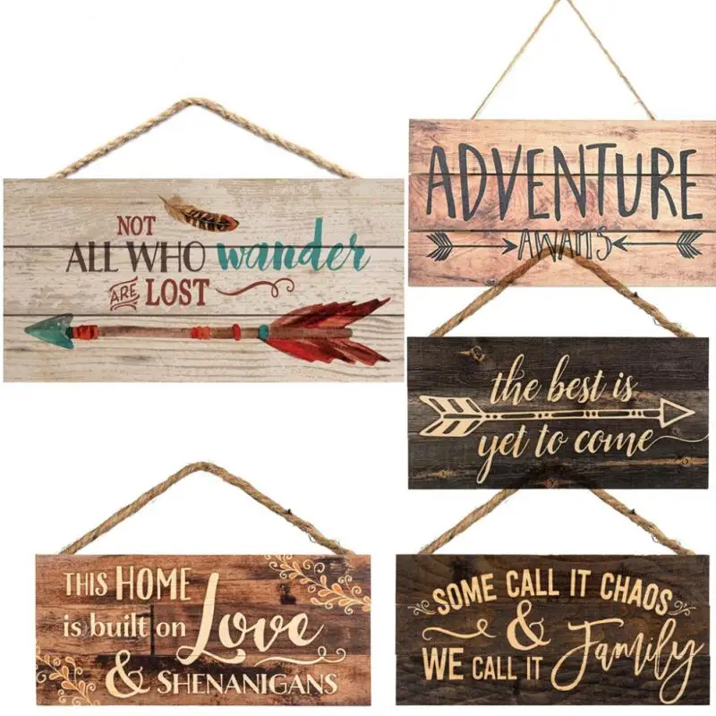 Рождественские украшения с буквенным принтом деревянные подвесные двери