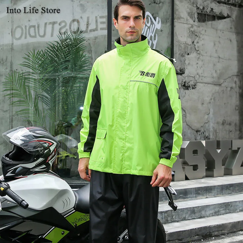 

Adult Motorcycle Raincoat Men Rain Pants Suit Waterproof Raincoat Men's Rain Poncho Jacket Electric Car Camping Gift Ideas