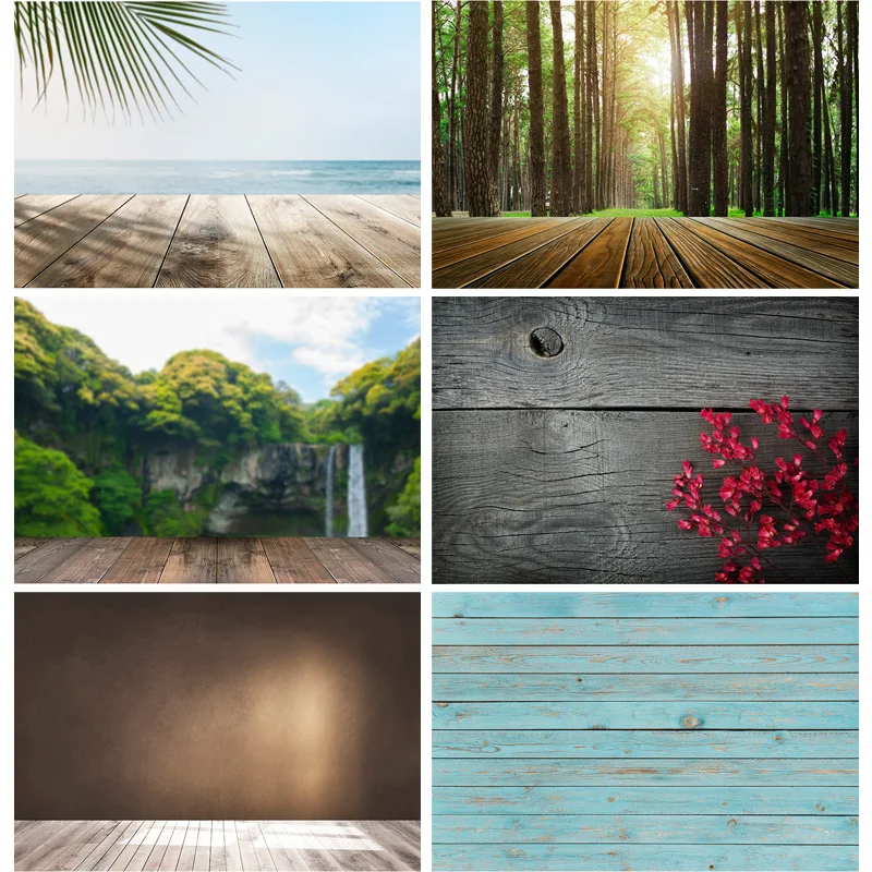 

Vinyl Custom Photography Backdrops Props Flower Planks Landscape Photo Studio Background 21820 WWA-01