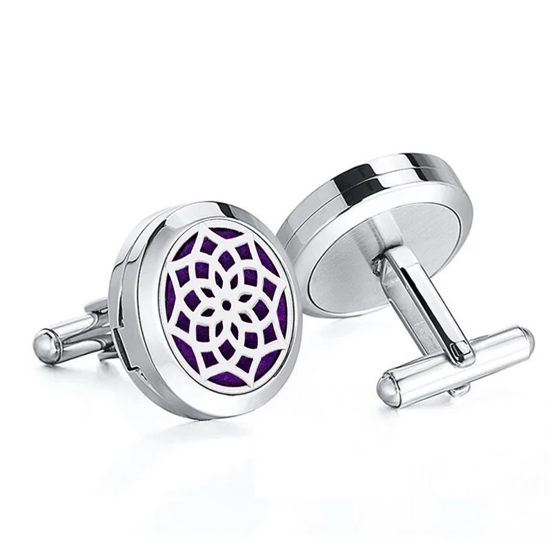 1 пара 20 мм сплав эфирное масло диффузор медальон Оптовая Продажа запонки CH219