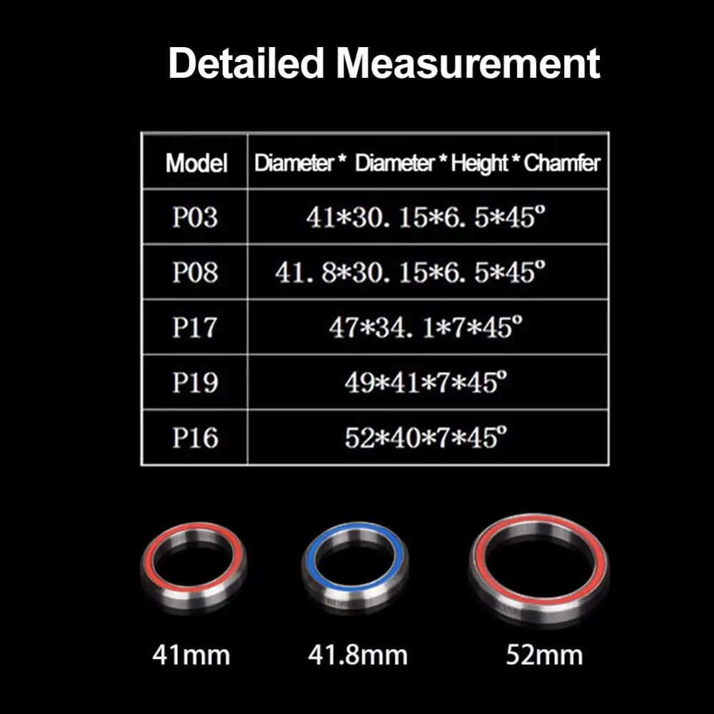 

High Qality Bicycle Bearing Steel Mountain Bicycle Bearings 41mm 41.8mm 52mm Universal Headset Repair Parts Free Shipping