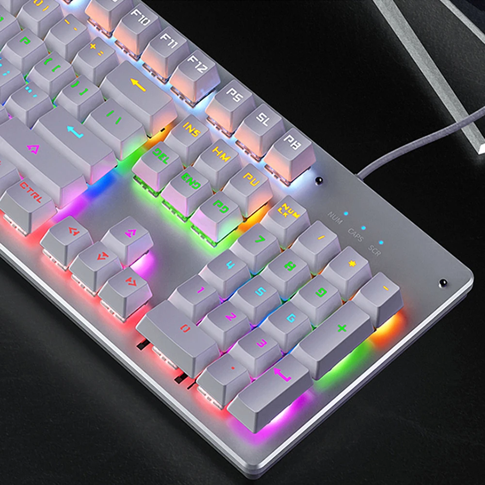 Игровая клавиатура 104 ключ USB проводной светодиодный Трехцветная подсветка