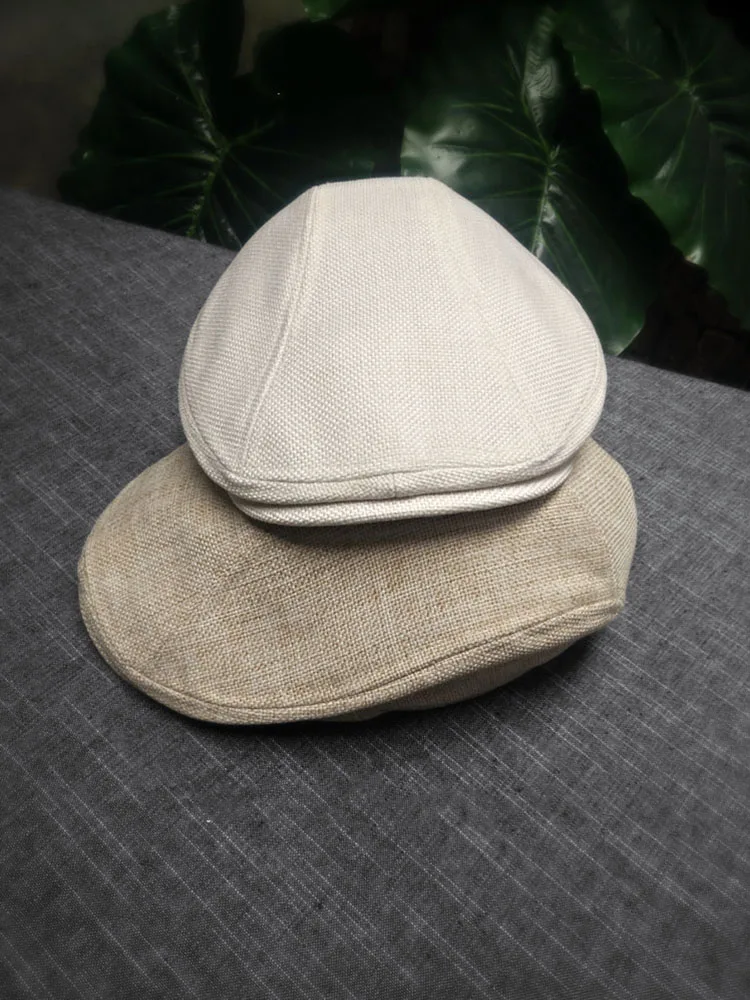 Newsboy female cap child pure color shade is prevented bask in spring and summer cotton and linen beret male han edition