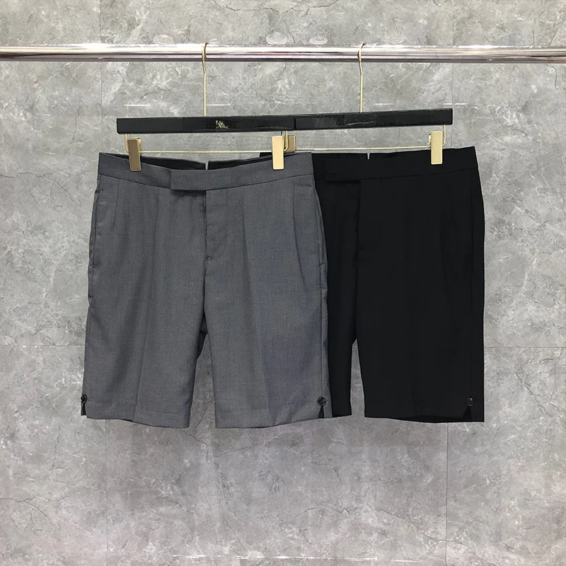 

THOM TB Shorts Spring Summer Fashion Brand Custom Wholesale Pants Solid Formal Knee Length Straight Trousers Suit Shortpants