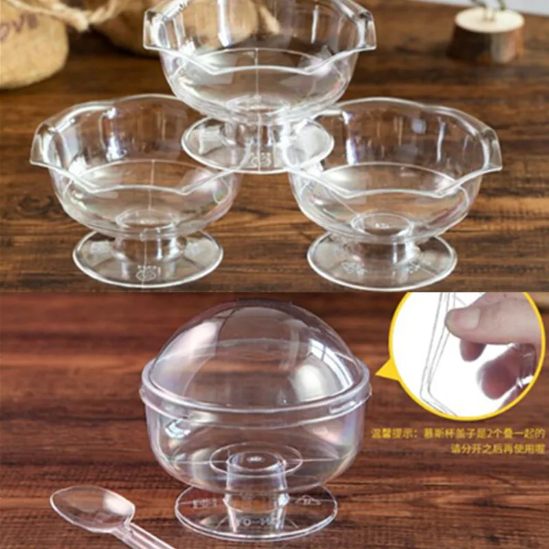 20 штук одноразовые стаканчики для мороженого с изображением пудинга Пластик