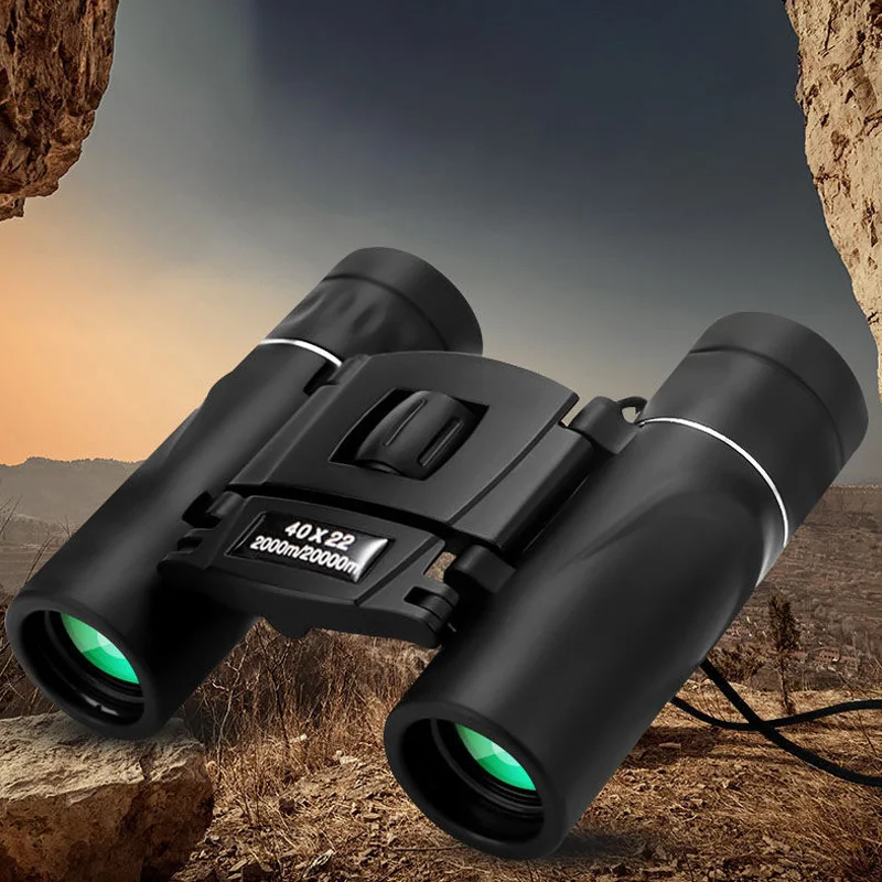 

40x22 HD Powerful Binoculars 2000M Long Range Folding Mini Telescope Optics For Hunting Sports Outdoor Camping Travel