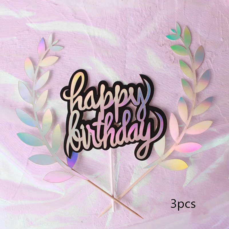 

Лазерный Топпер для выпечки тортов «С Днем Рождения», 3 шт