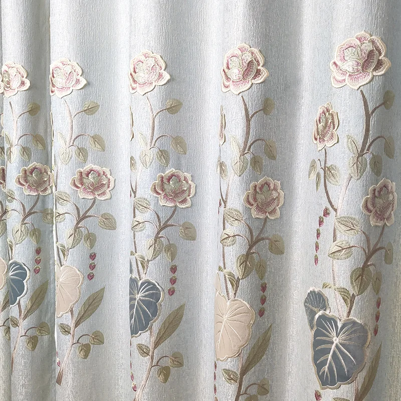 Современные китайские шторы с вышивкой для гостиной столовой спальни.|Занавески|