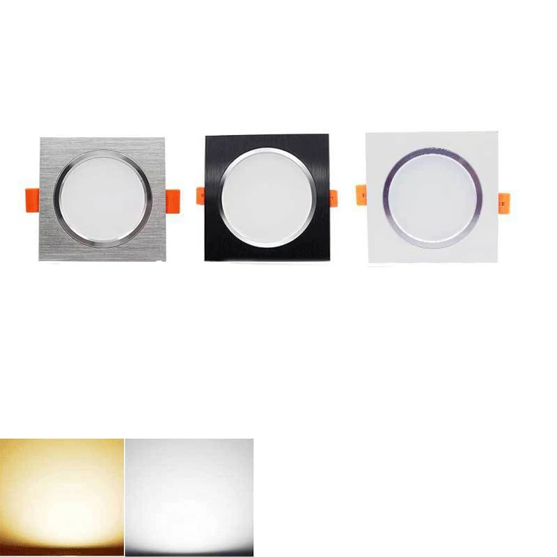 

LED Downlight Square Recessed lights 3W 5W 7W 9W 12W LED Ceiling Lamp for Kitchen/Home/Office/Living room Indoor Lighting AC220V