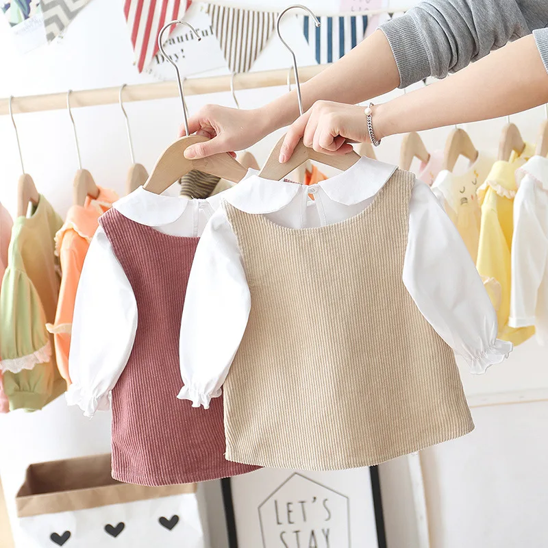 Девочки СЕЗОН весна-лето платье костюм 2020 новая Корейская версия детской одежды