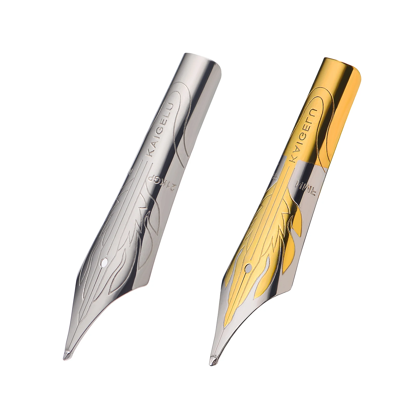 2PCS Kaigelu Fountain Pen Nib Long Knife Grinding Flame/Rhombus Mark and Feed for Jinhao 100 450 Yongsheng 699 Majohn T1 C1 | Канцтовары